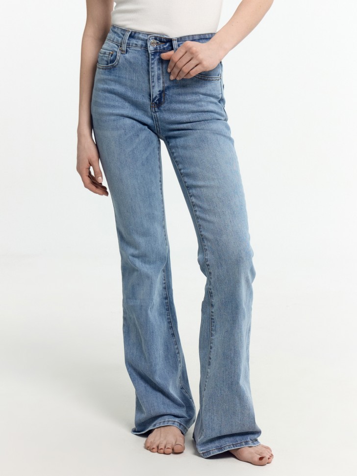 Брюки женские джинсовые FLARE FIT голубые 2024-DTW1701-3 Mark Formelle