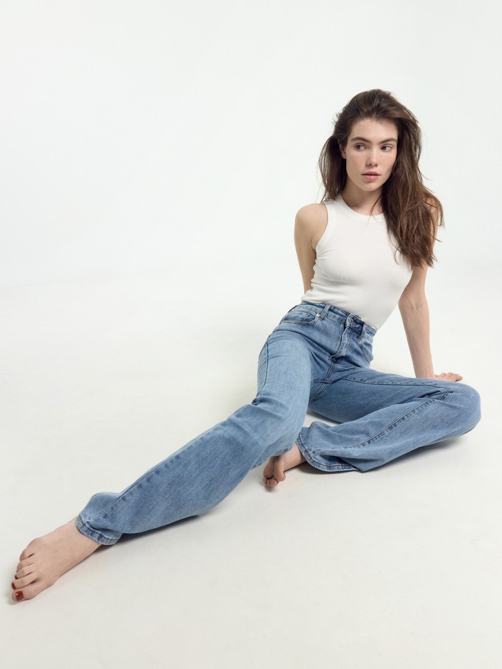 Брюки женские джинсовые FLARE FIT голубые 2024-DTW1701-3 Mark Formelle